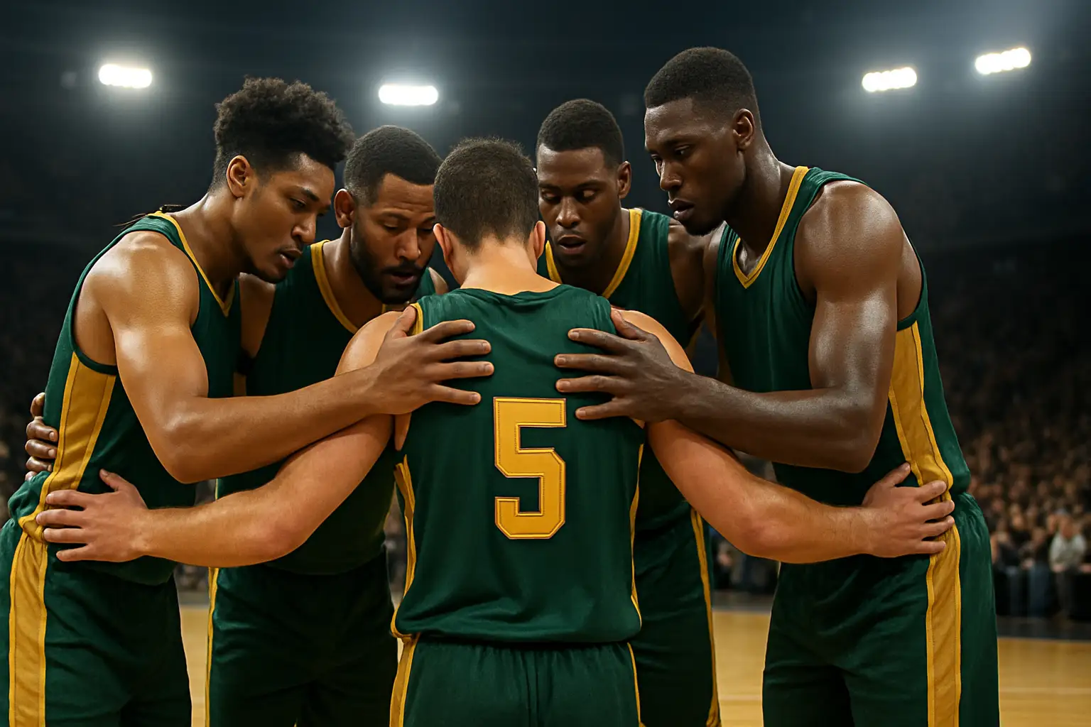 Australian Boomers basketball players on court during an international match