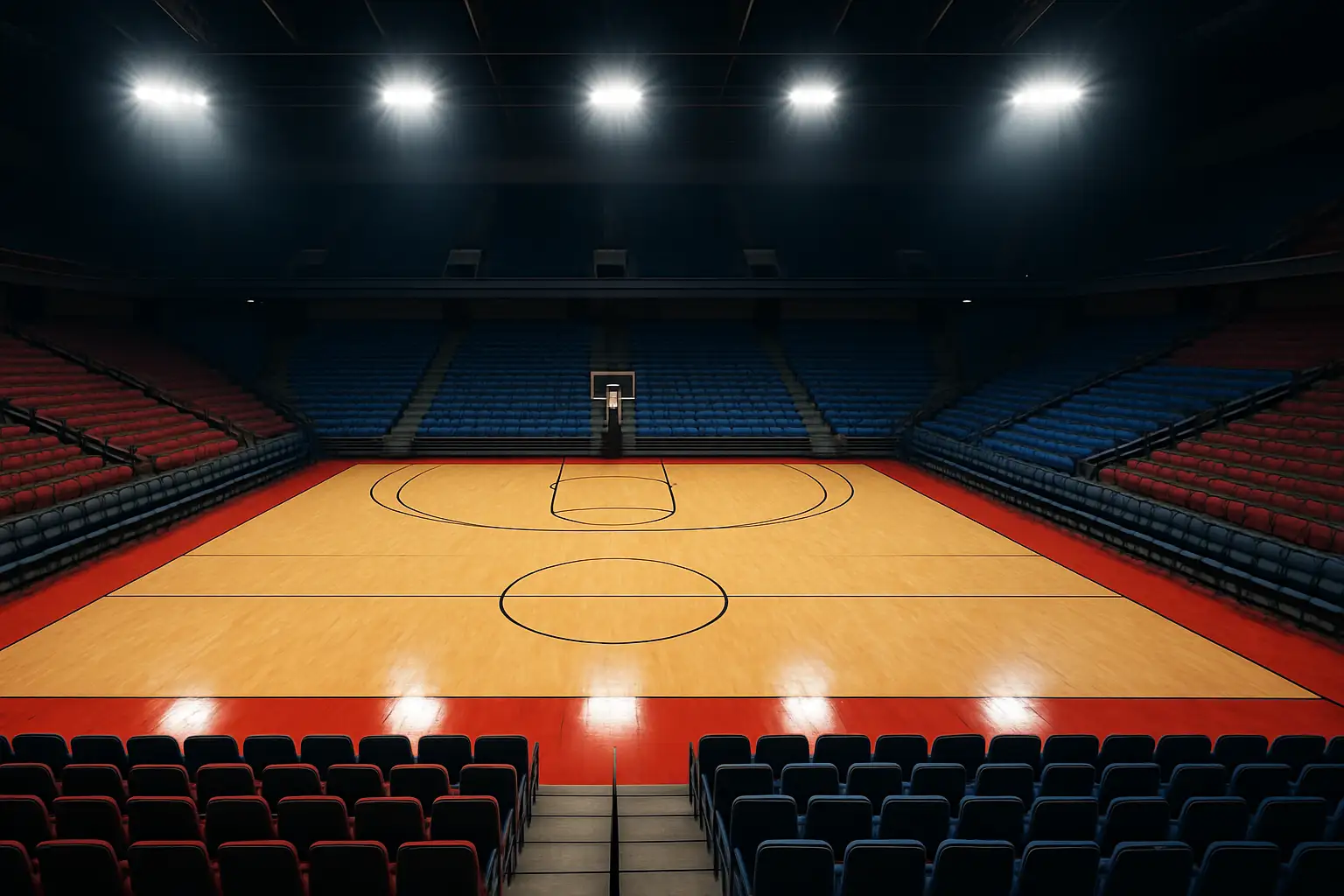Missouri Tigers women's basketball court inside a college arena