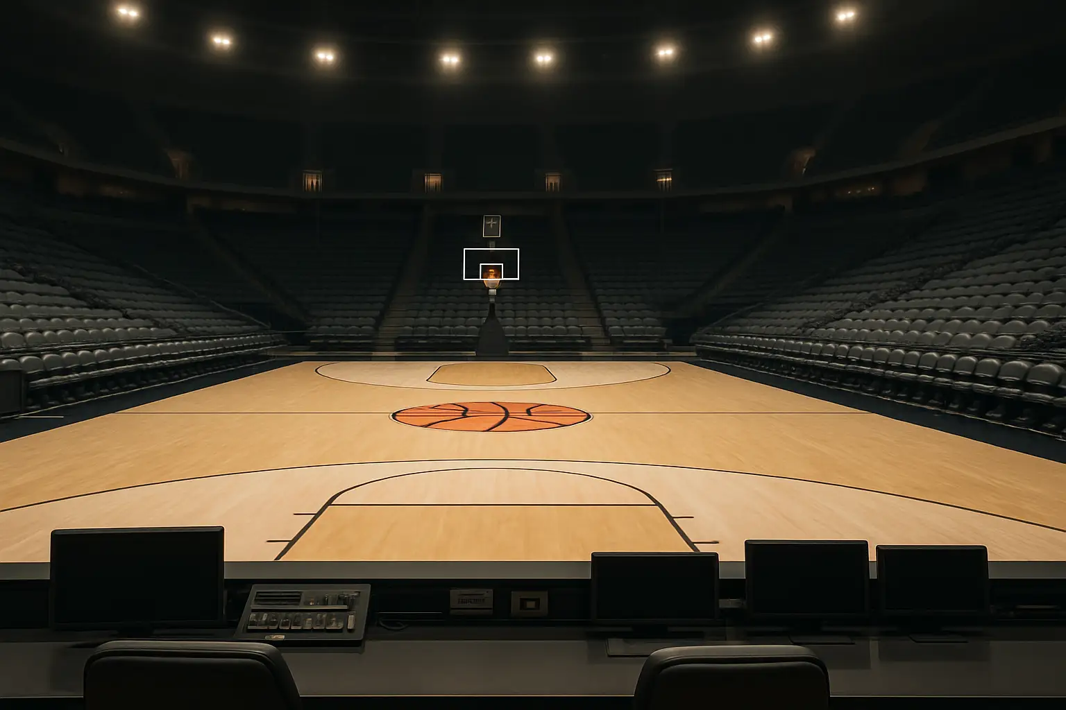 Oregon State men's basketball court with empty seats and hardwood floor visible