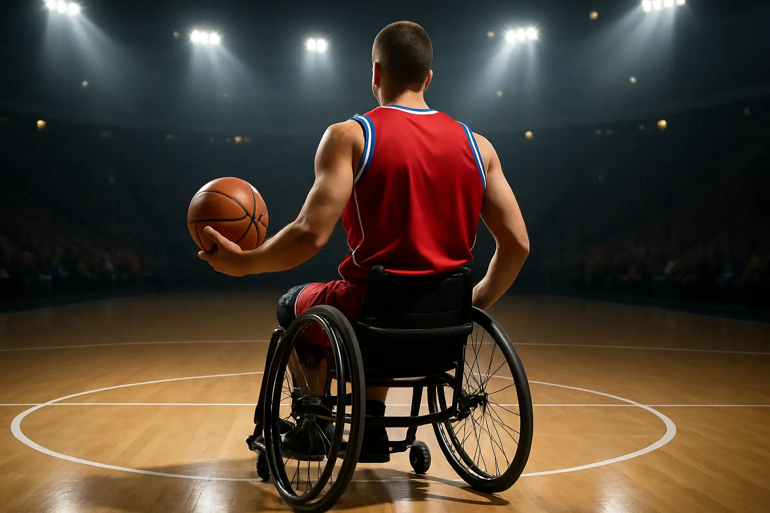 Australia's Sapphires wheelchair basketball team on an indoor court preparing for international competition