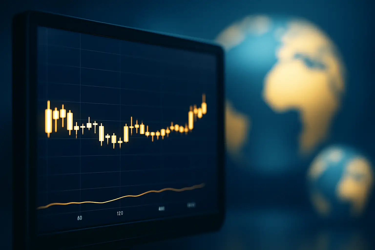 Bitcoin price chart showing stability above $64,000 on a trading screen