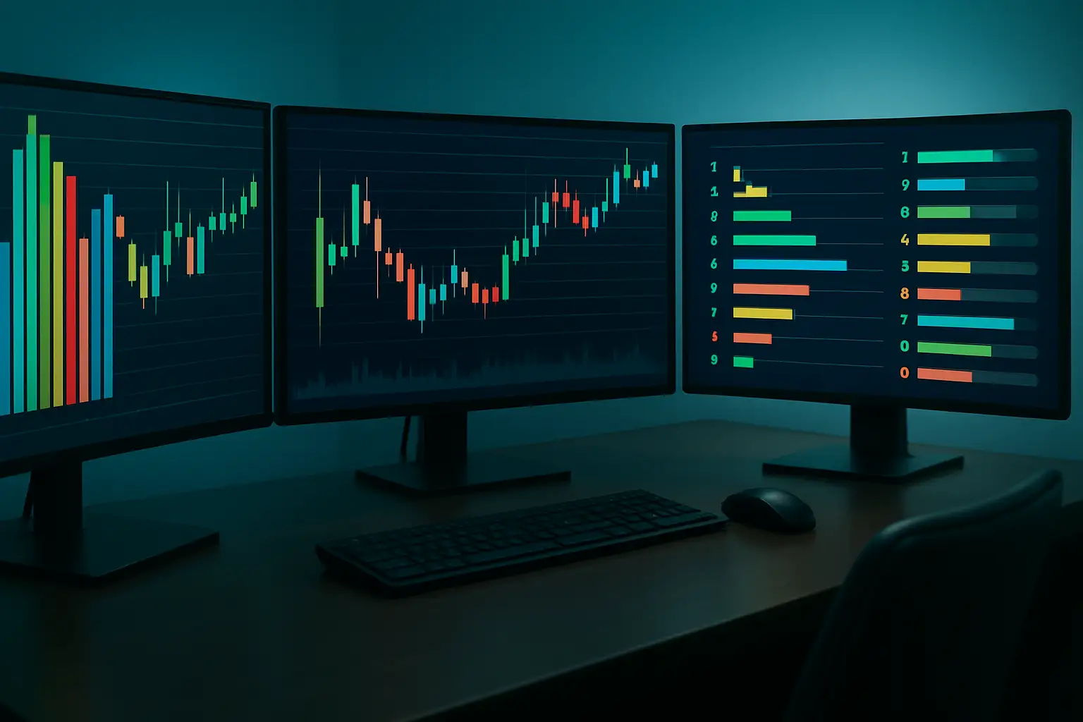 A digital screen displaying cryptocurrency market cap rankings with colorful price charts
