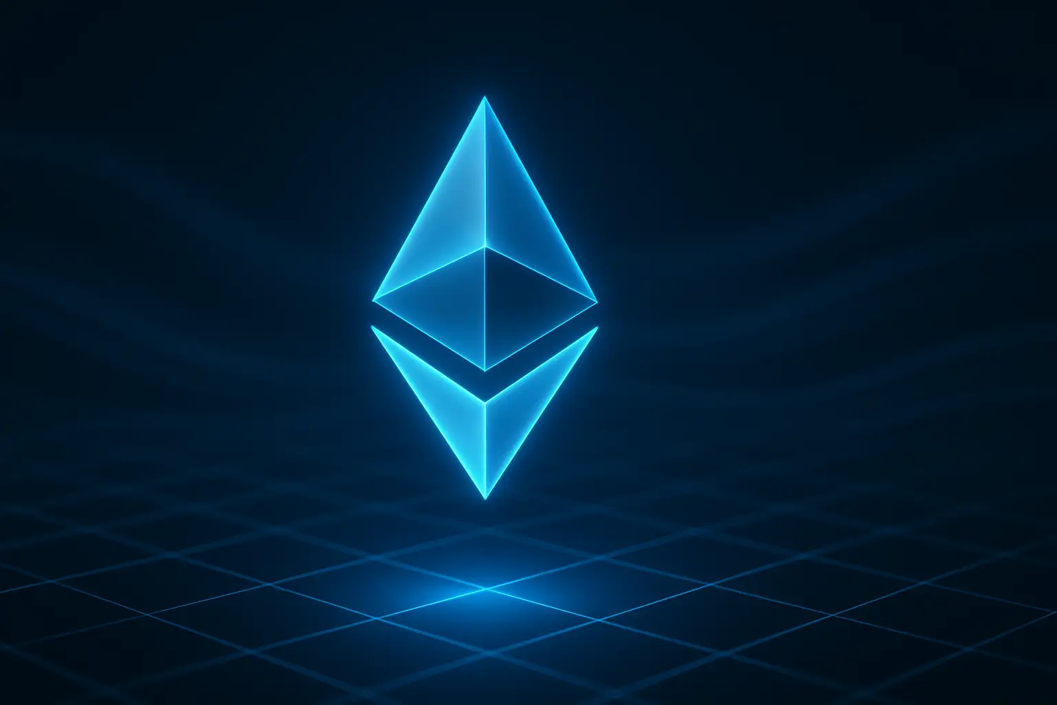 Ethereum cryptocurrency price chart glowing on a dark digital background with abstract liquidity flow patterns