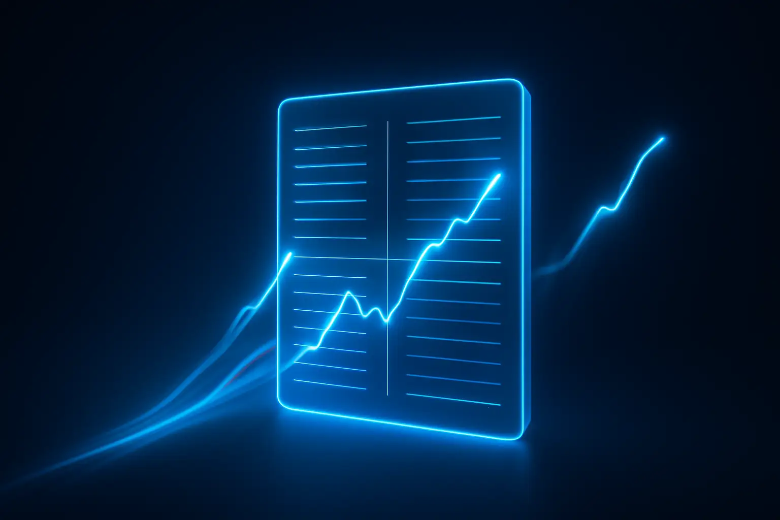 Abstract visualization of a cryptocurrency token rising on a digital trading chart