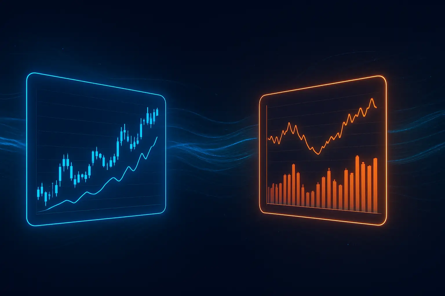 Digital trading screen showing cryptocurrency charts alongside Federal Reserve and oil market data