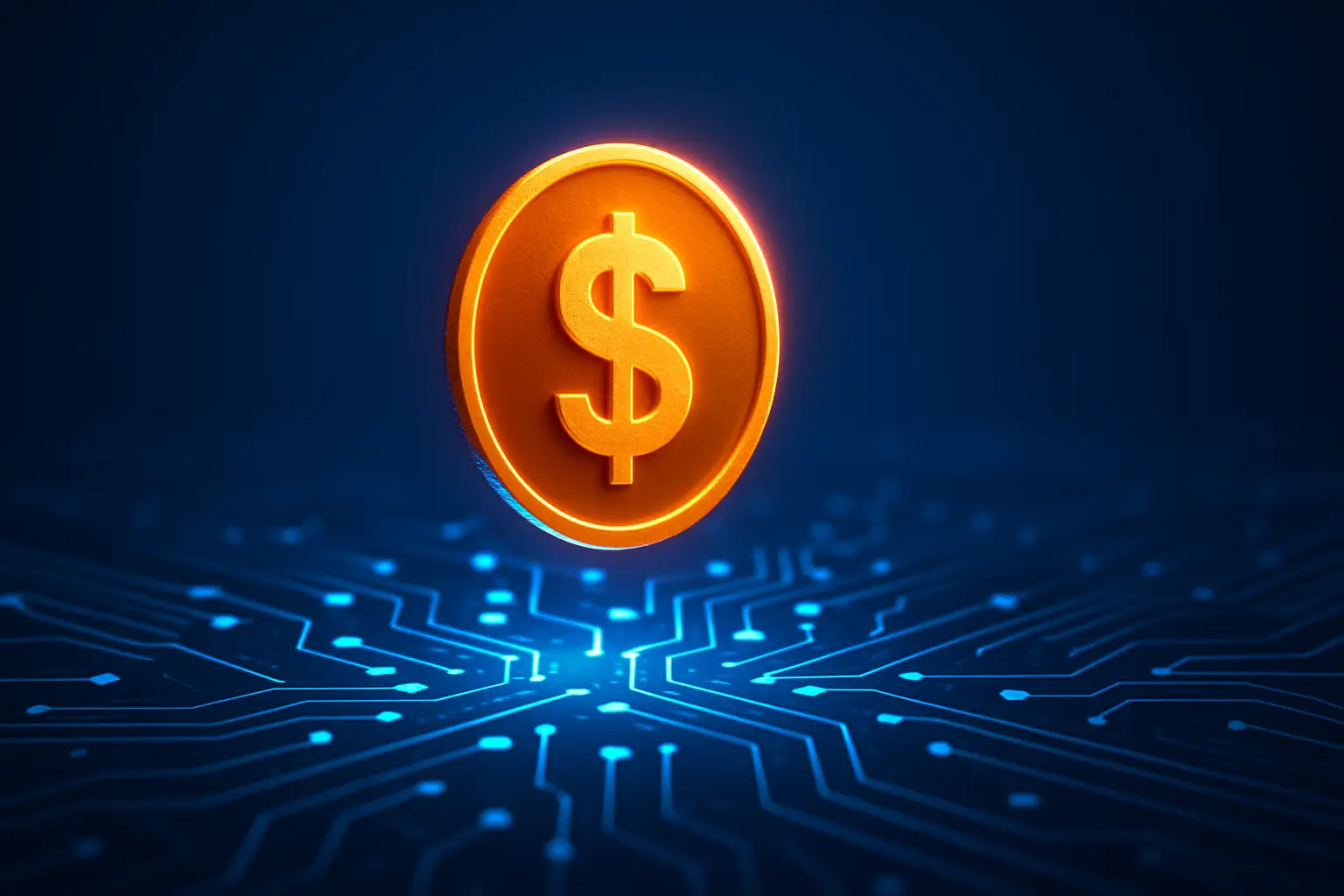 Digital representation of a stablecoin connected to a payment network grid