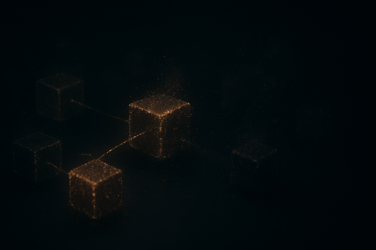 Abstract digital illustration of a fading blockchain network representing a crypto project shutdown
