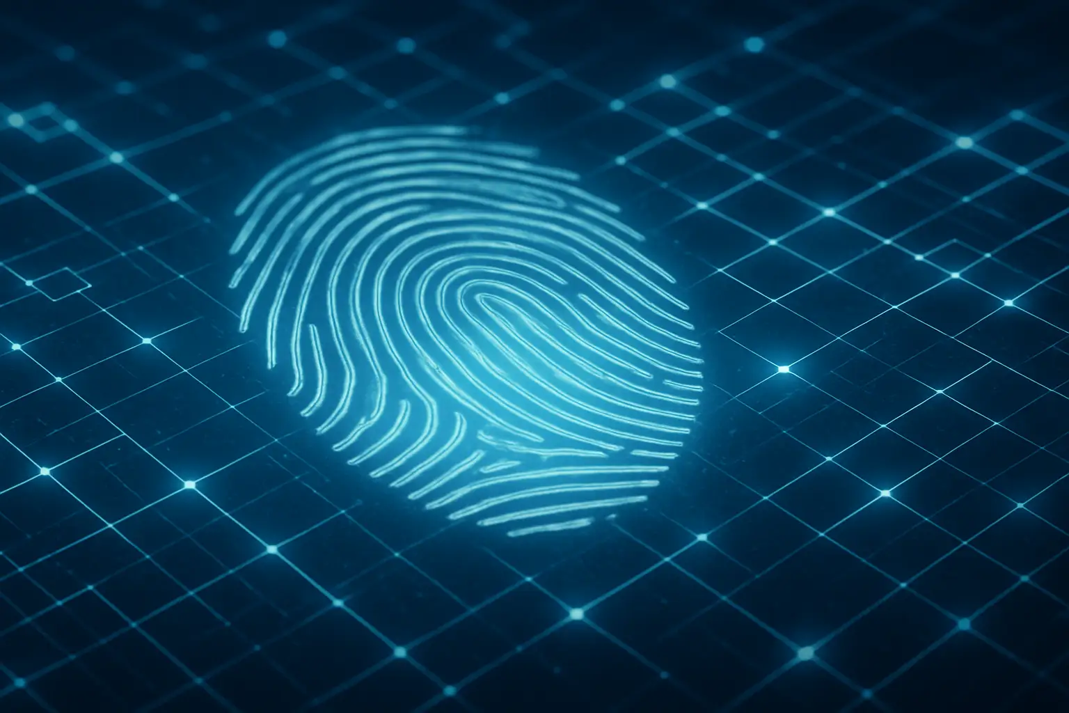 A digital visualization of identity verification and blockchain network nodes representing crypto compliance in 2026