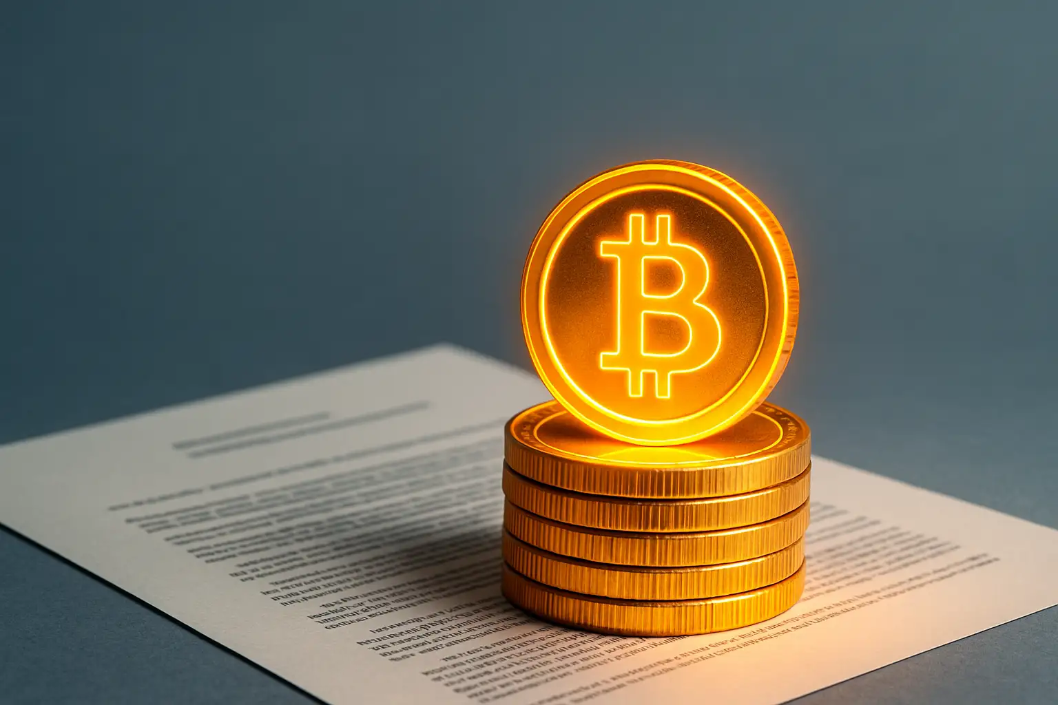 Abstract illustration of digital coins and a regulatory document representing UK stablecoin rules