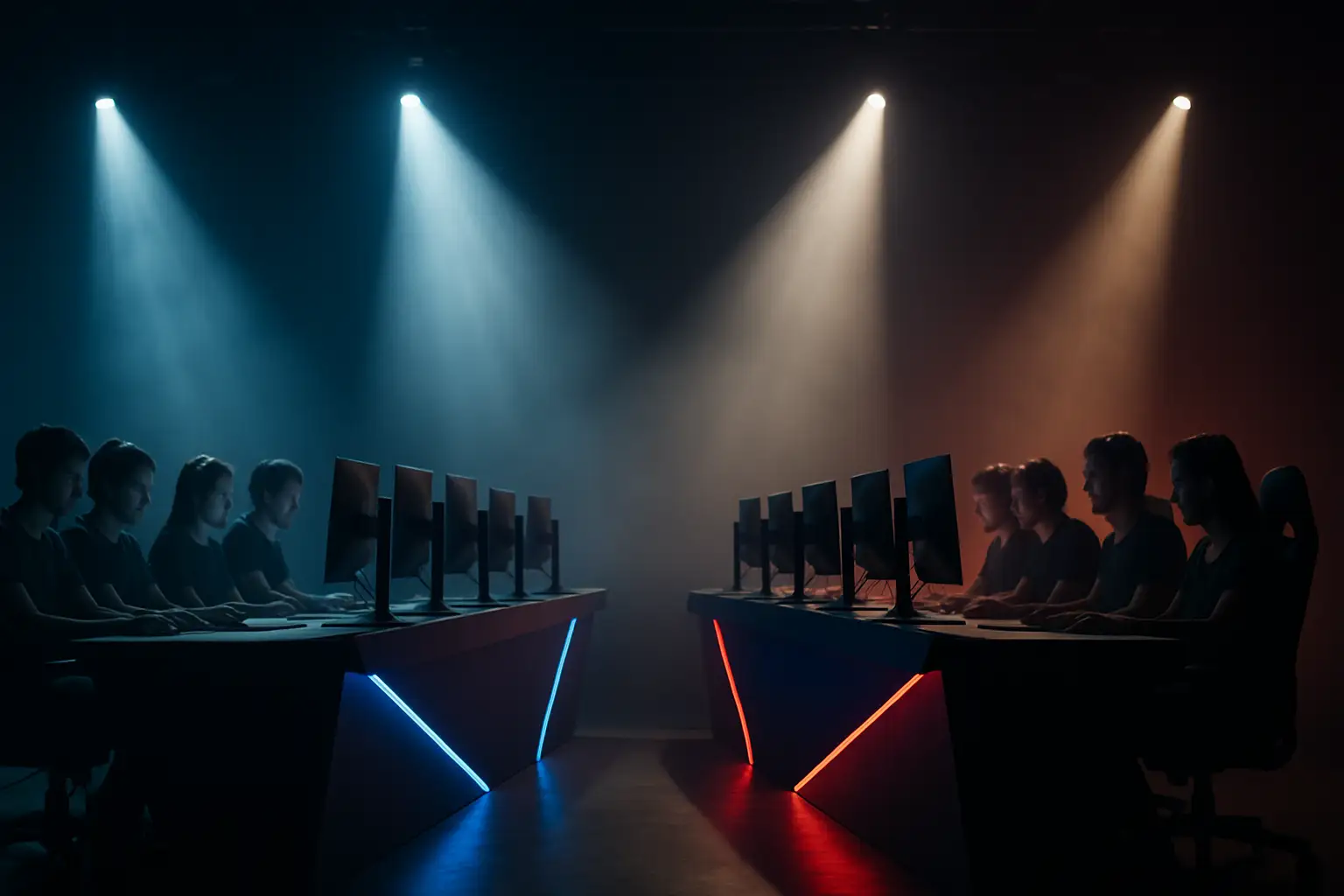 Two Rainbow Six Siege teams preparing to compete in a tournament setting
