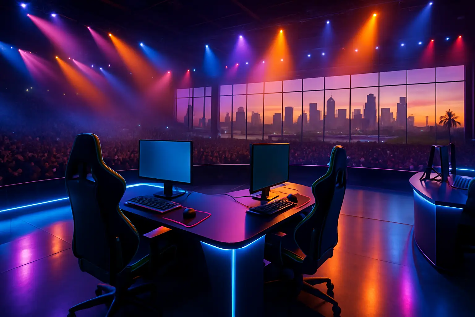 Esports players competing on stage at a major African gaming tournament