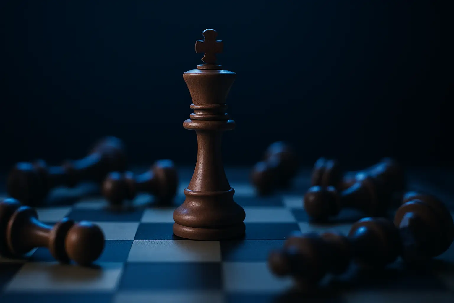Chess pieces on a tournament board under dramatic lighting at the Esports World Cup Chess 2026 event