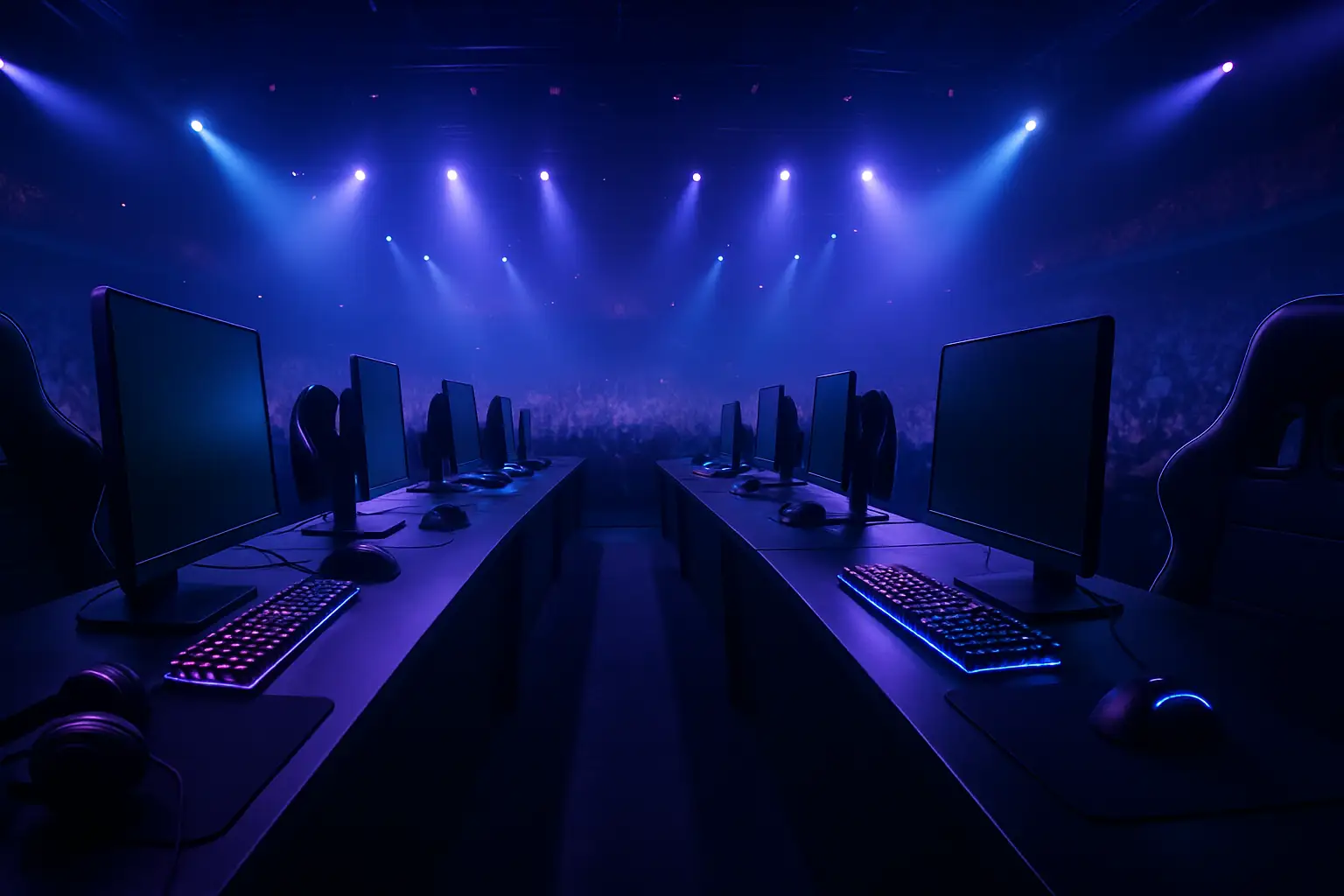 Mobile Legends Bang Bang esports players competing on stage at an international tournament