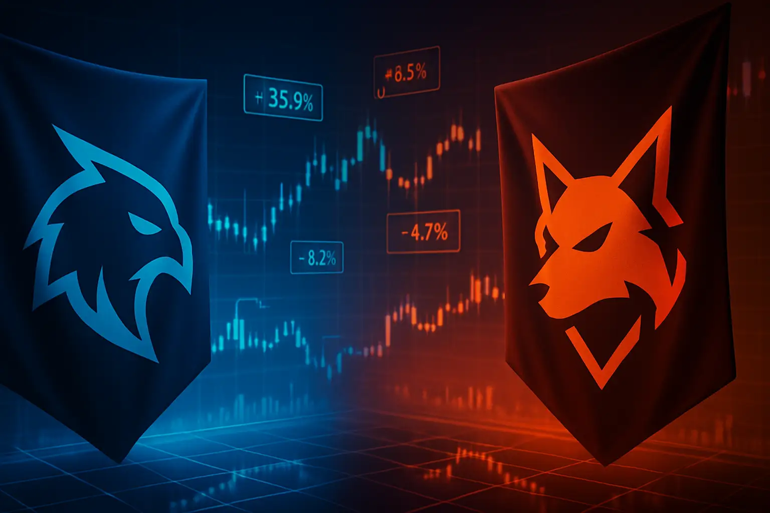 Esports prediction market contract display with team logos and price charts on a trading interface