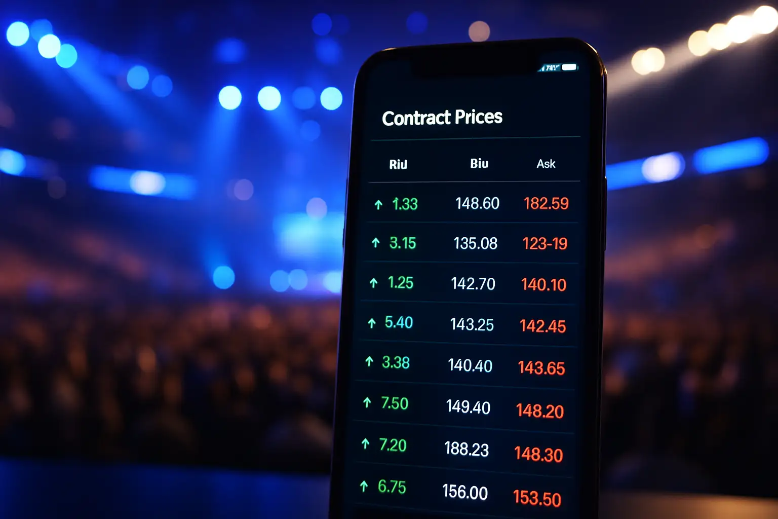 Digital trading interface showing an esports match prediction market contract