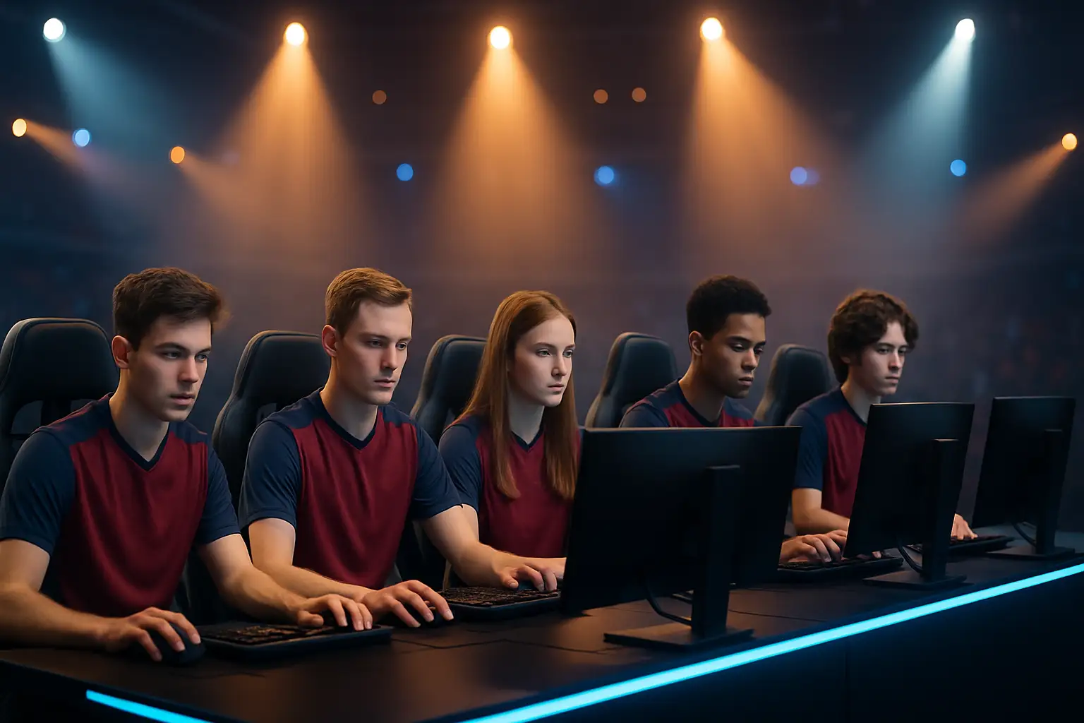 South Korean esports players competing at a major international tournament