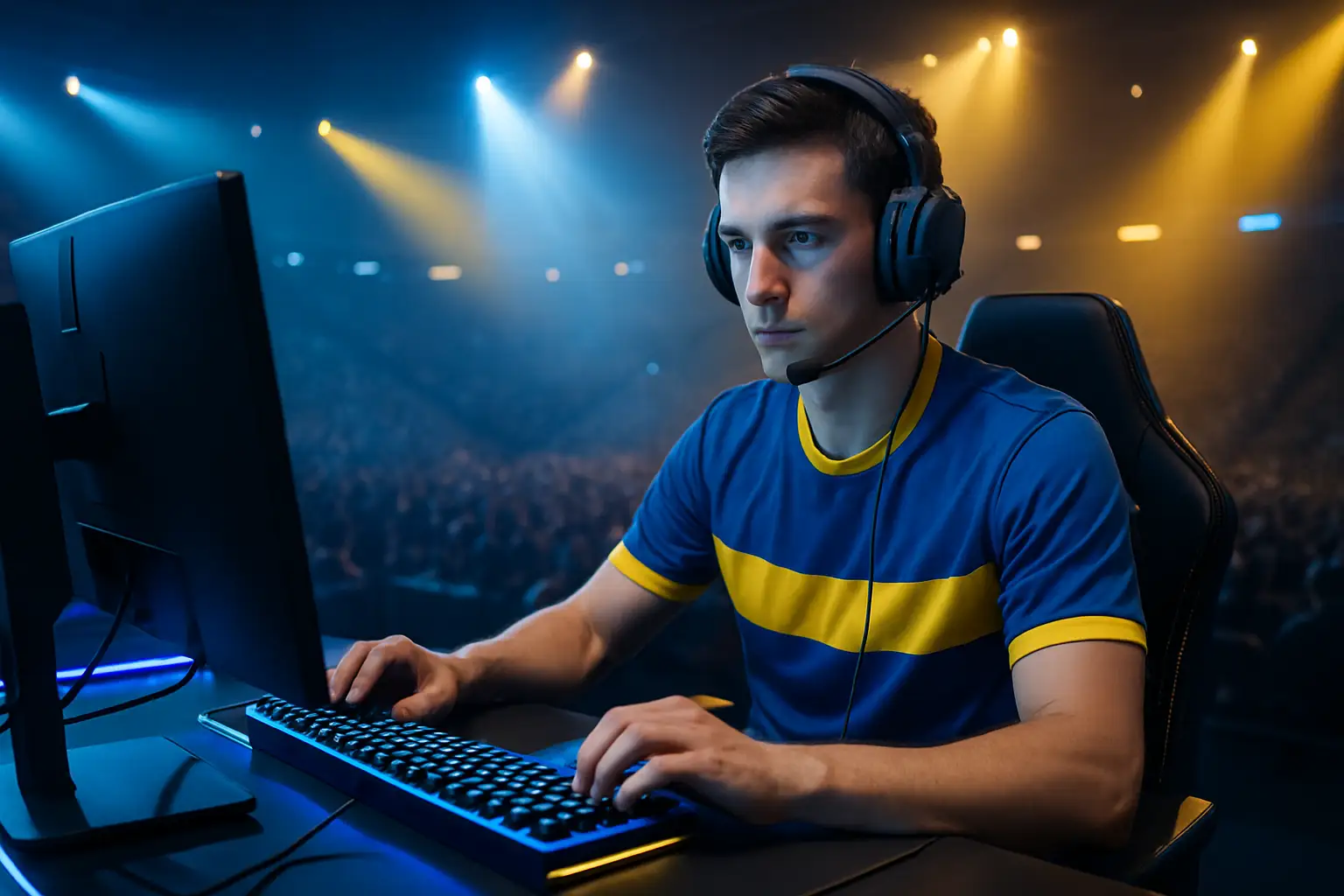 A League of Legends player representing Sweden at an esports nations tournament