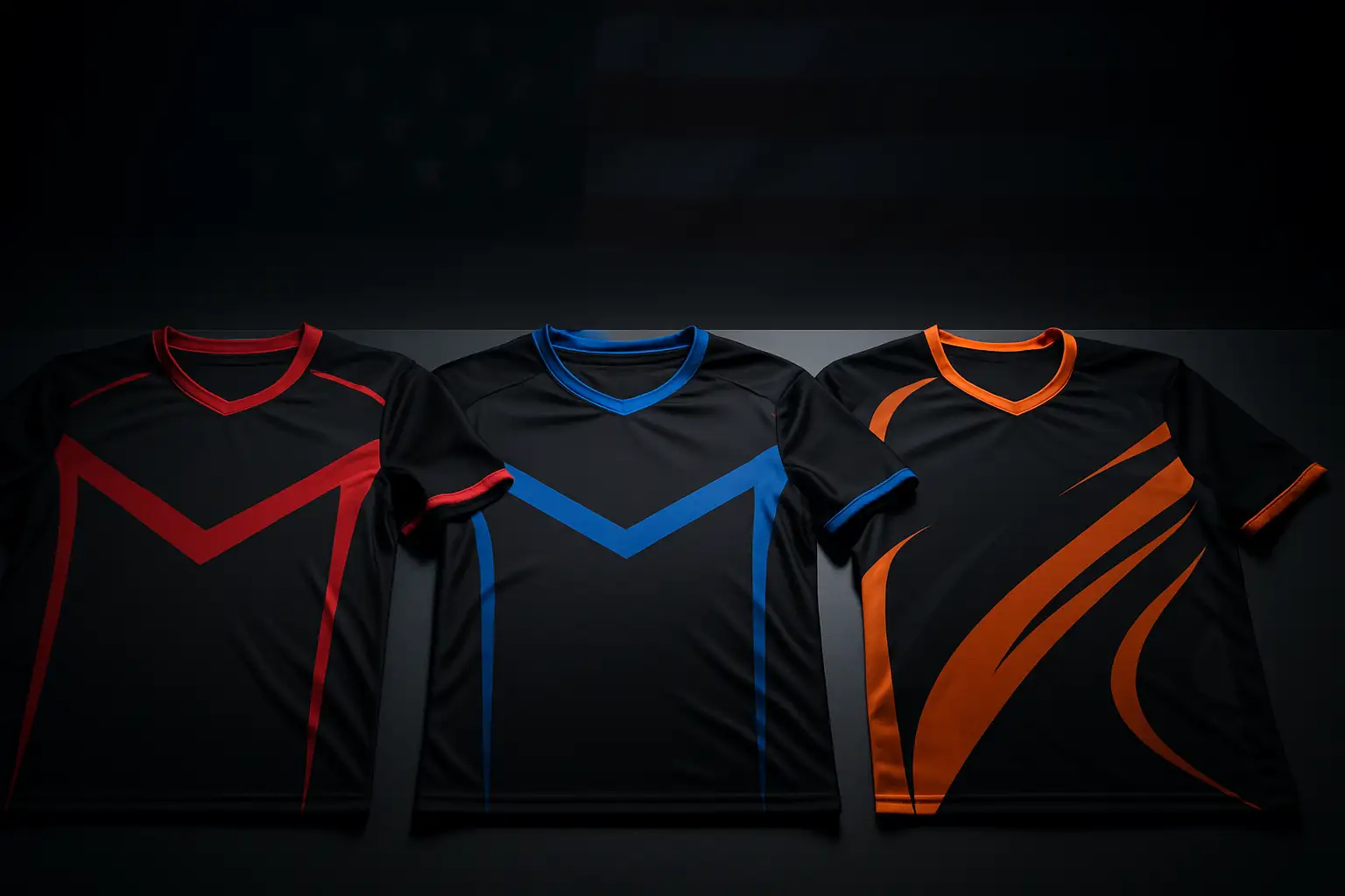 Three esports team jerseys displayed side by side representing a national partnership announcement