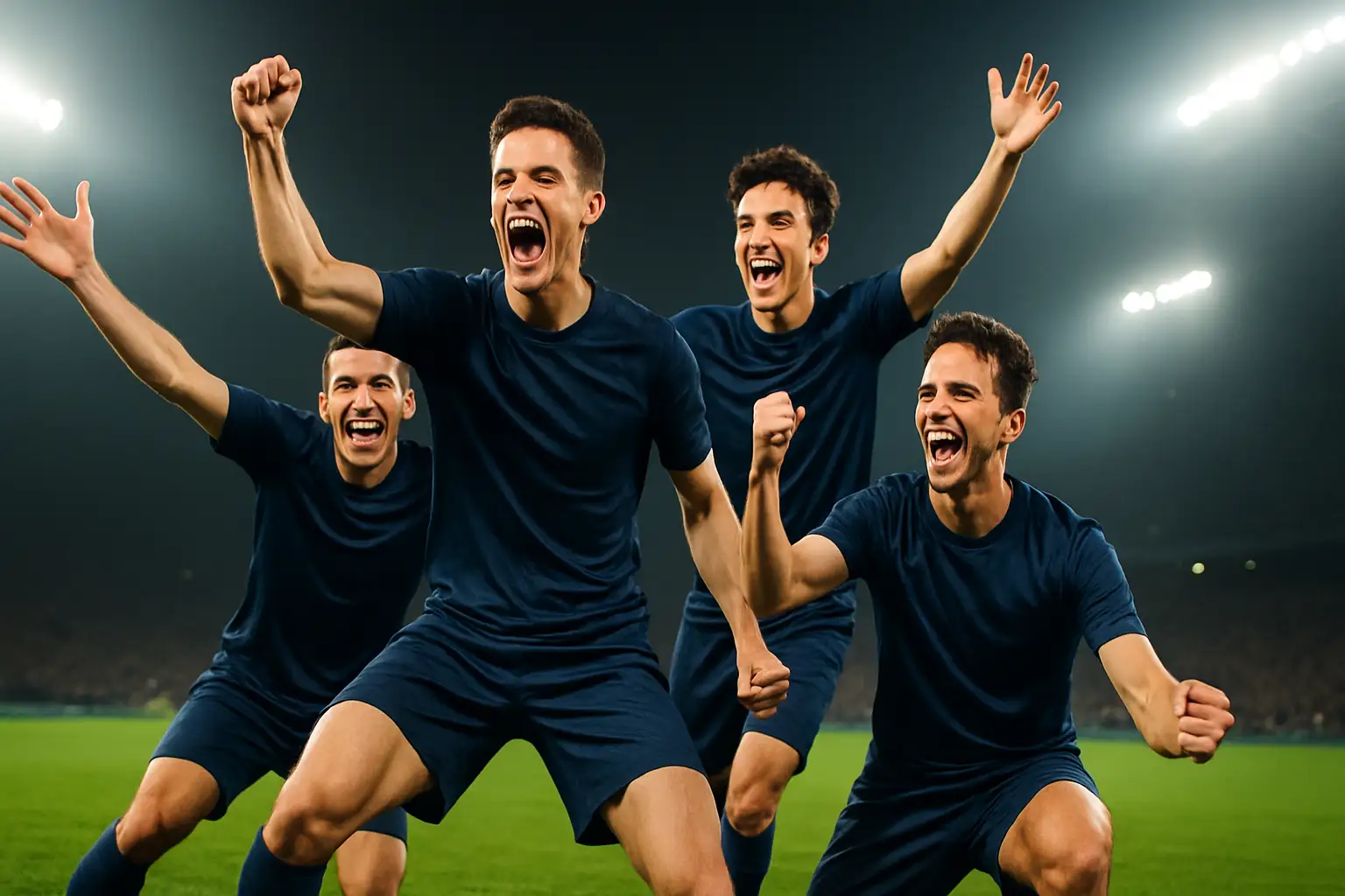 NYCFC II players celebrating a goal during their 3-0 win over Crown Legacy Football Club