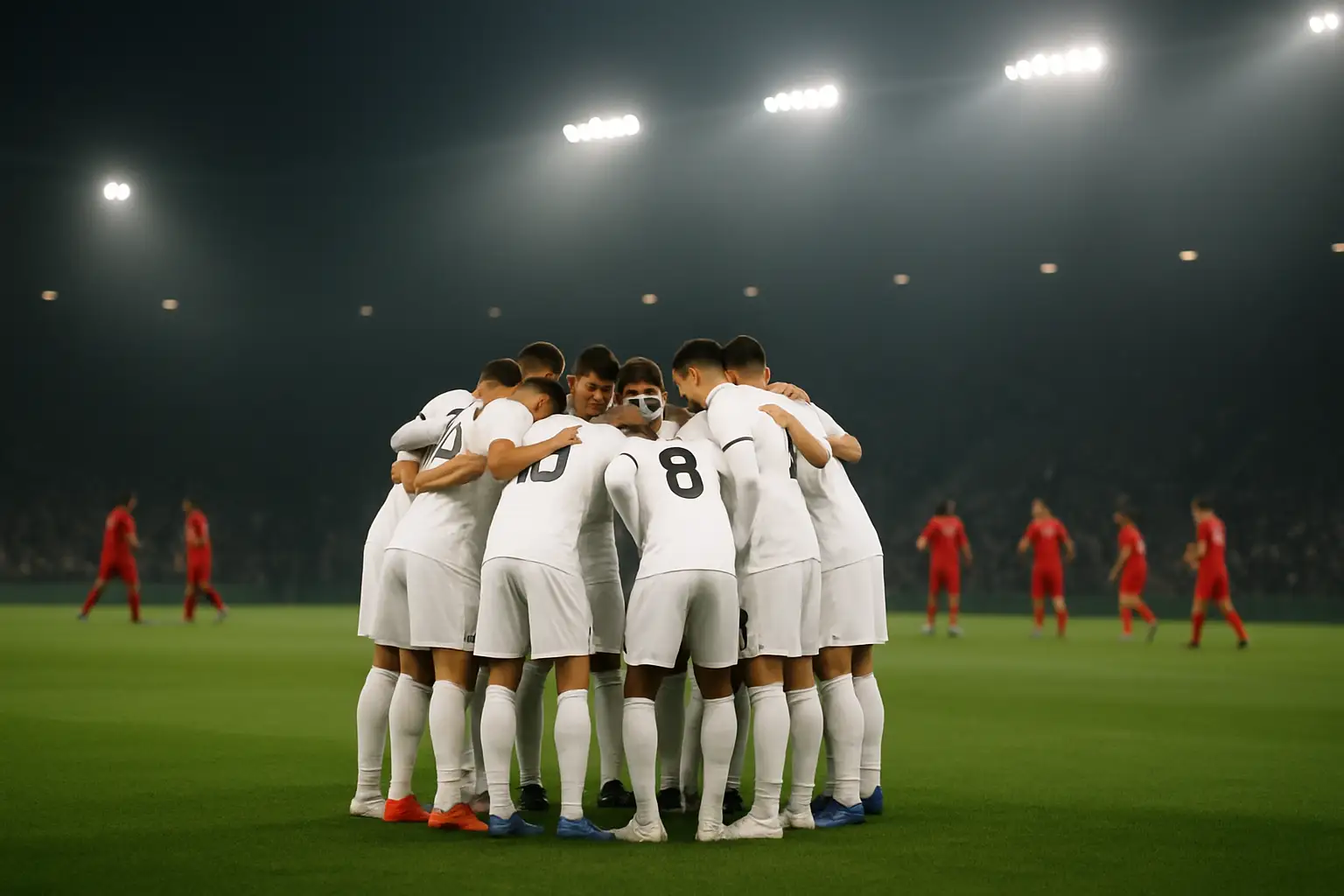 New Zealand football players preparing for a major international match