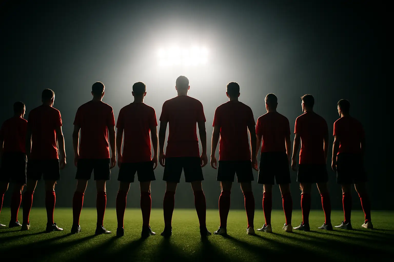 Belgium national football team players gathered on a pitch before a major international tournament