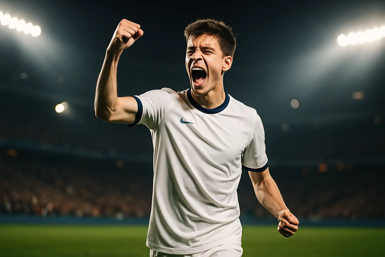 Jude Bellingham celebrates after scoring for England