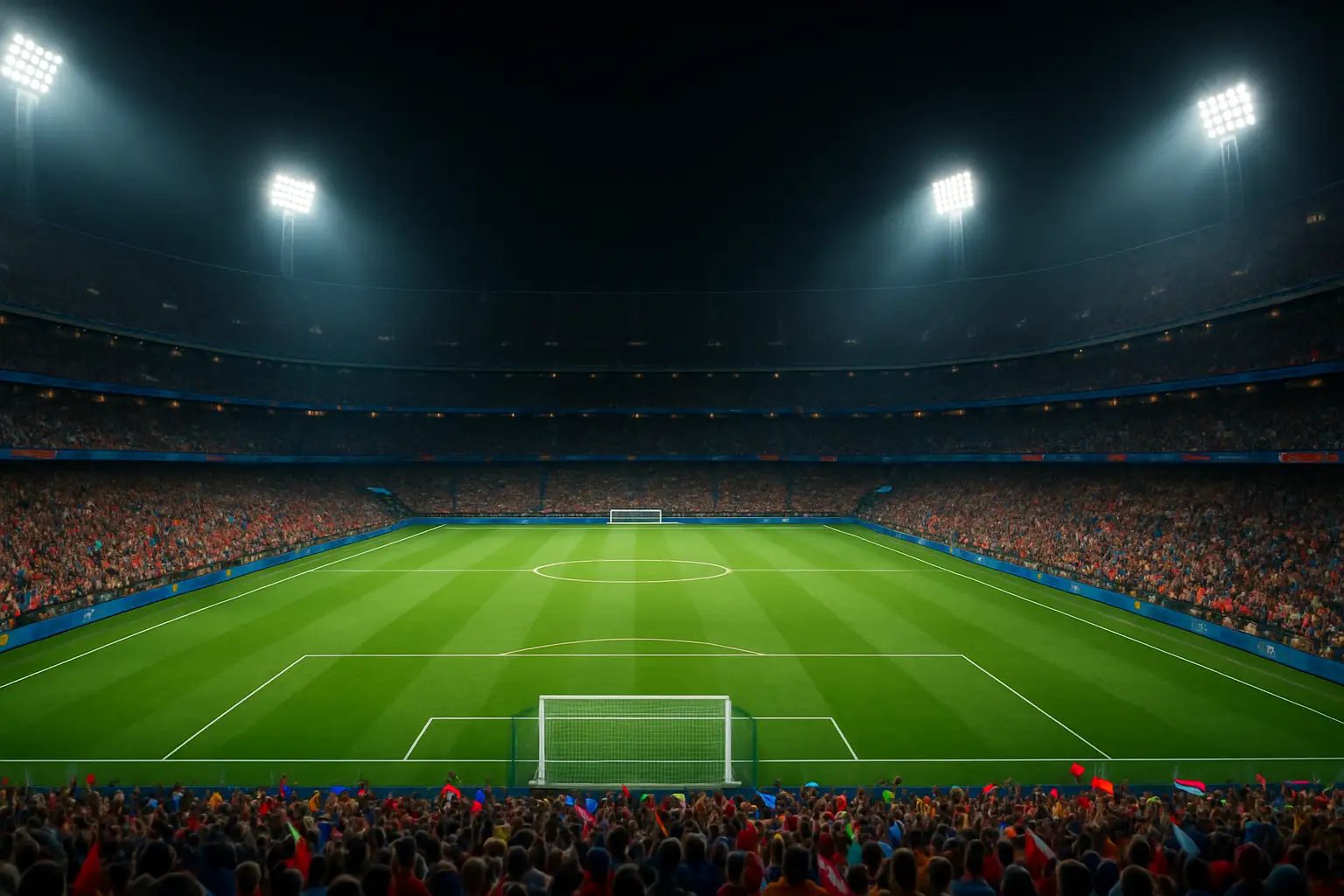 A football stadium filled with fans during a World Cup group stage match
