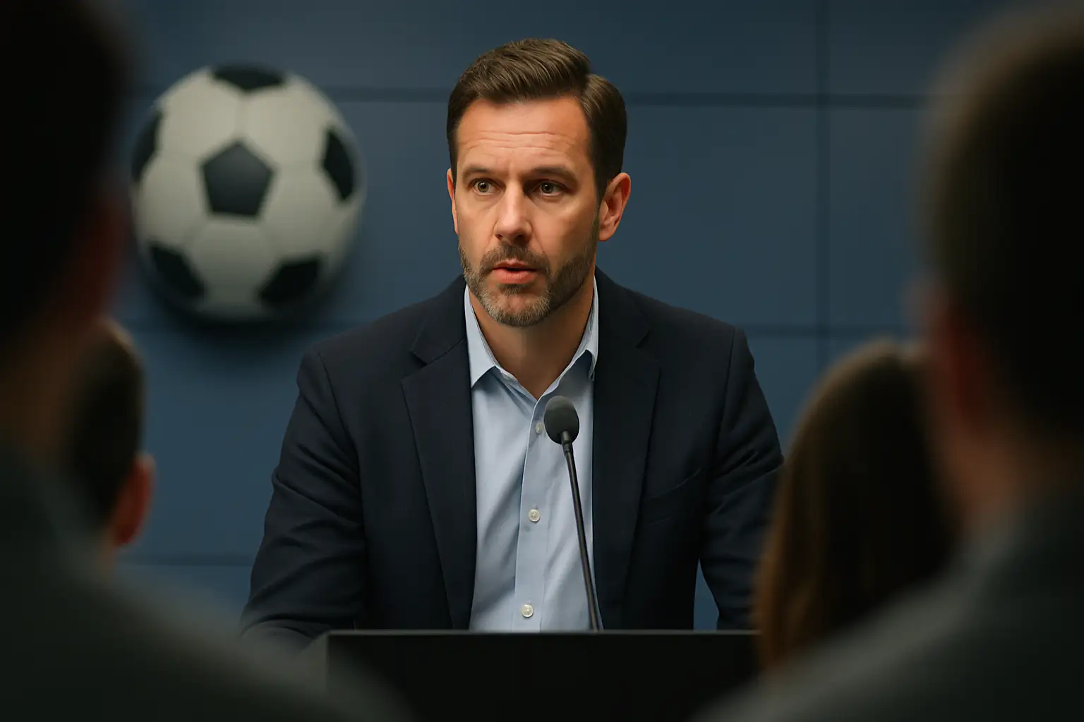 Croatia national football team head coach speaking at a press conference podium in Zagreb