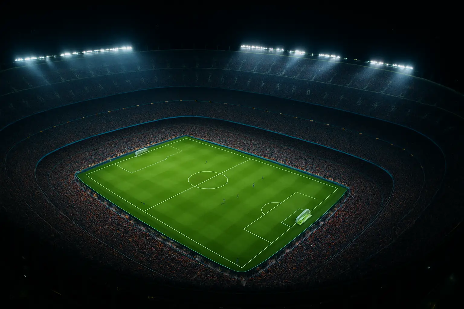 Football stadium packed with fans at a FIFA World Cup group stage match