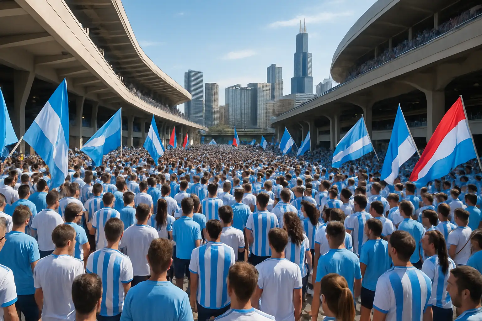 Crowds of England and Argentina fans gathered outside a packed stadium in Atlanta ahead of their FIFA World Cup 2026 match