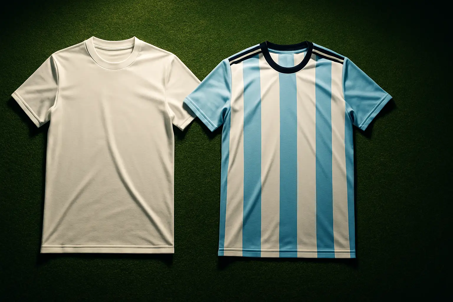 England and Argentina football shirts side by side representing their World Cup semi-final clash