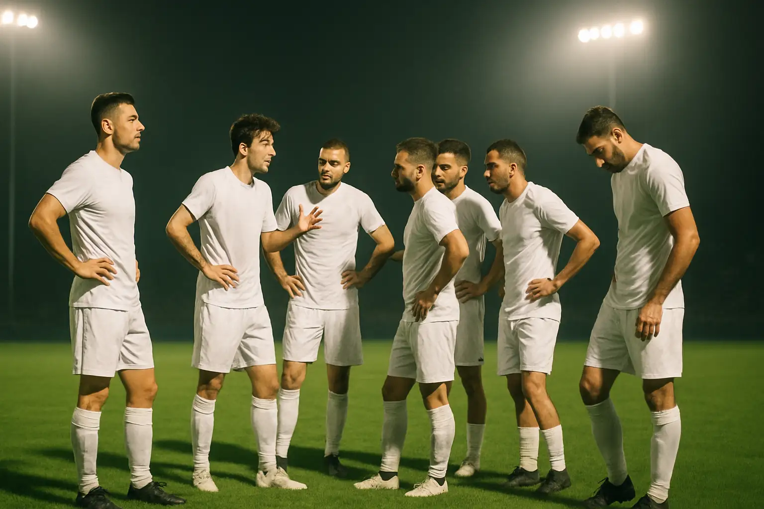 England football players on the pitch during a World Cup match