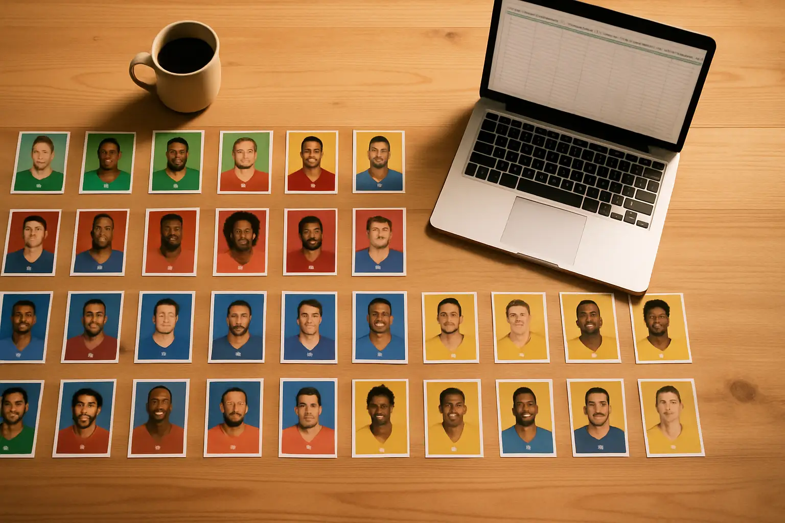 Fantasy football draft board with player cards sorted by position tiers