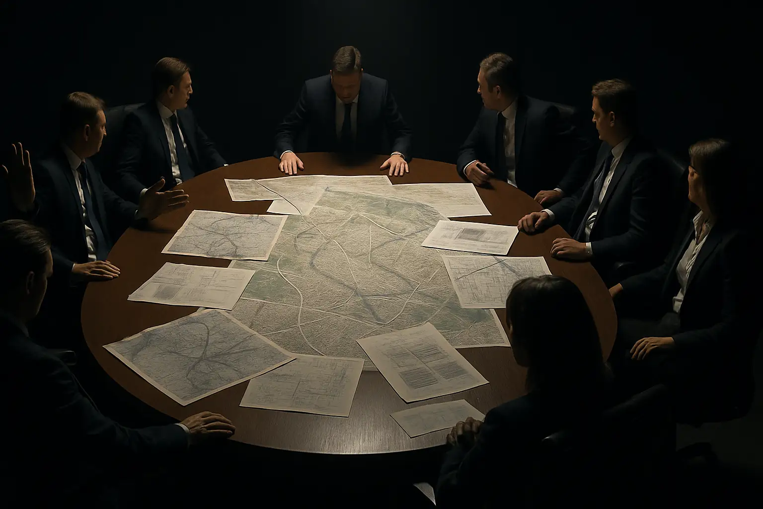 FIFA executives in a boardroom disagreement over a world cup planning document