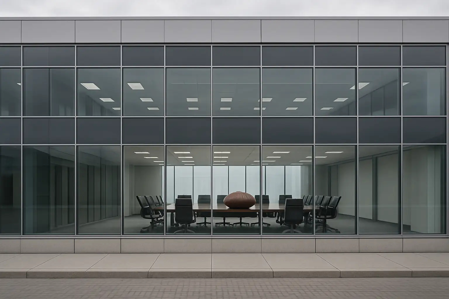 FIFA headquarters building with football on a desk in the foreground