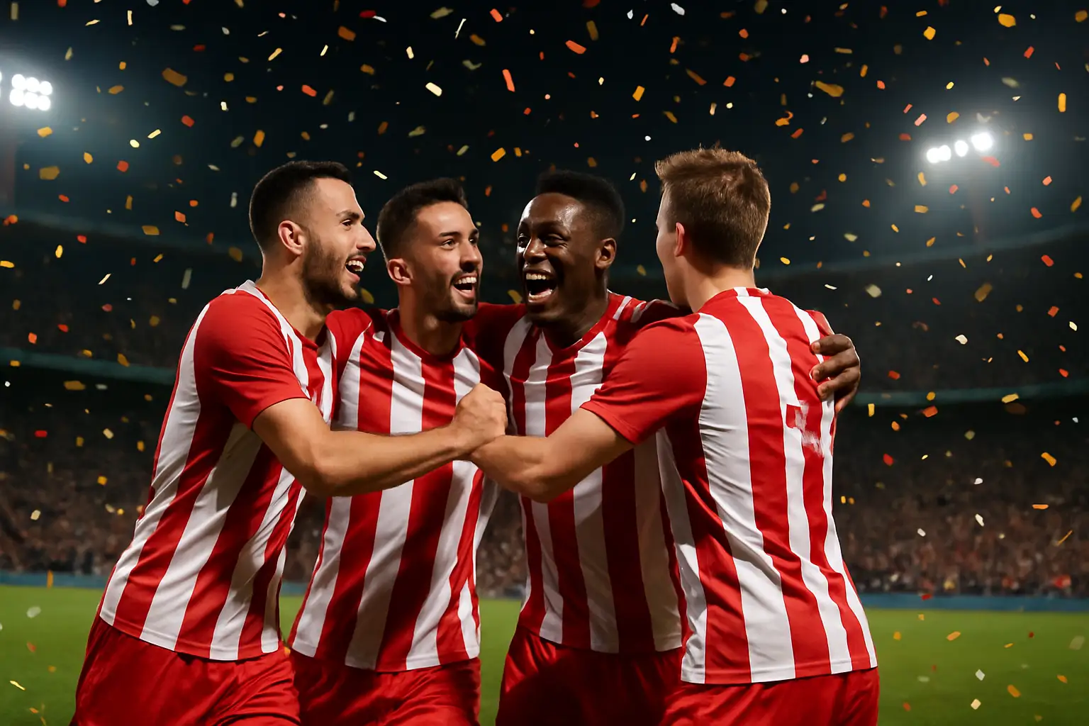 Paraguay players celebrating a penalty shootout victory at the FIFA World Cup 2026