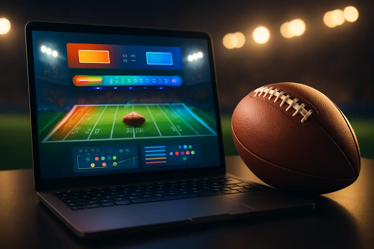 A person playing a browser-based football game on a laptop during a major tournament