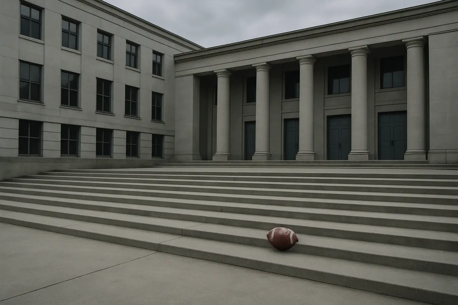 FIFA headquarters building exterior with a football on the ground in the foreground