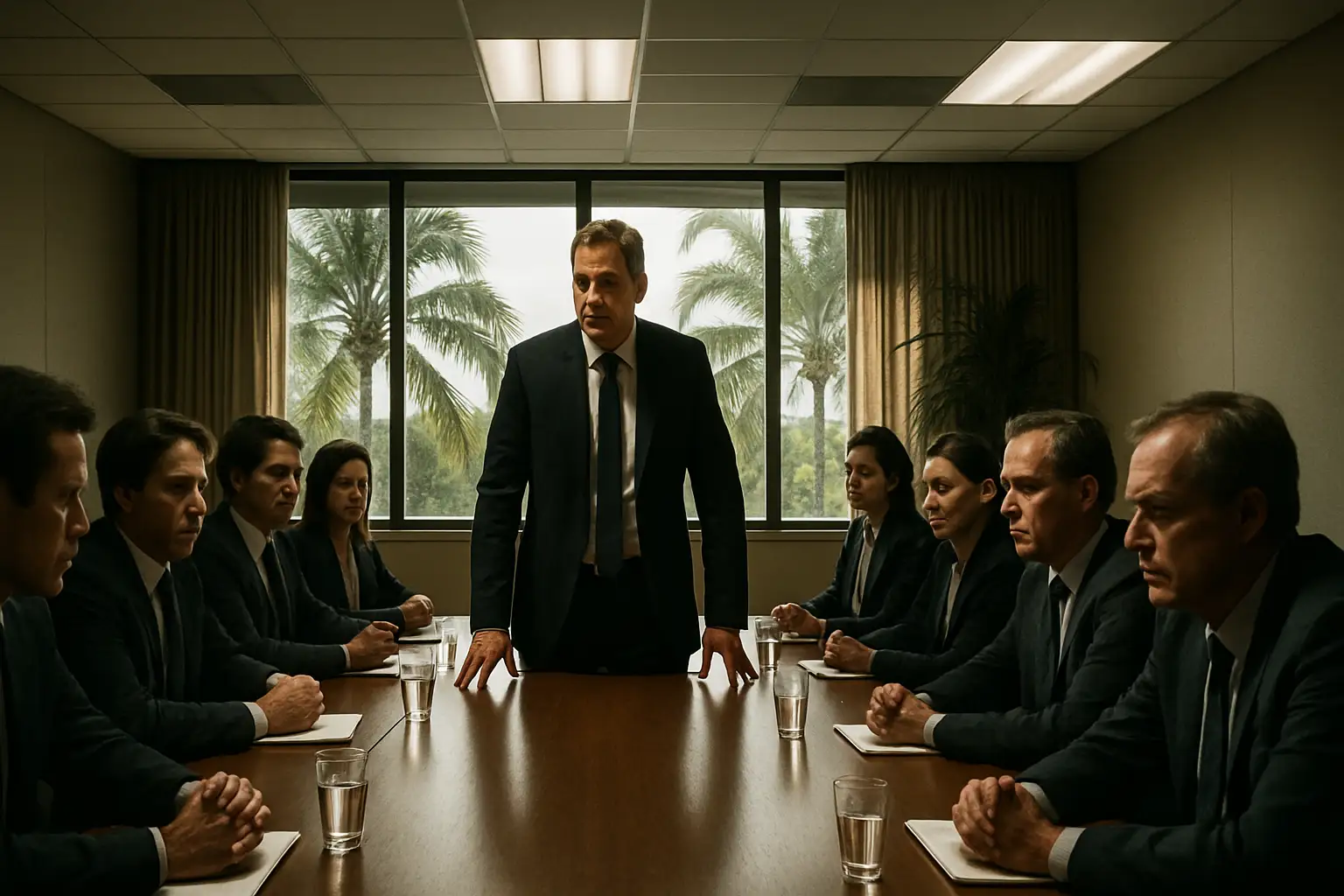 FIFA president taking control of a regional football federation meeting in a Caribbean conference room