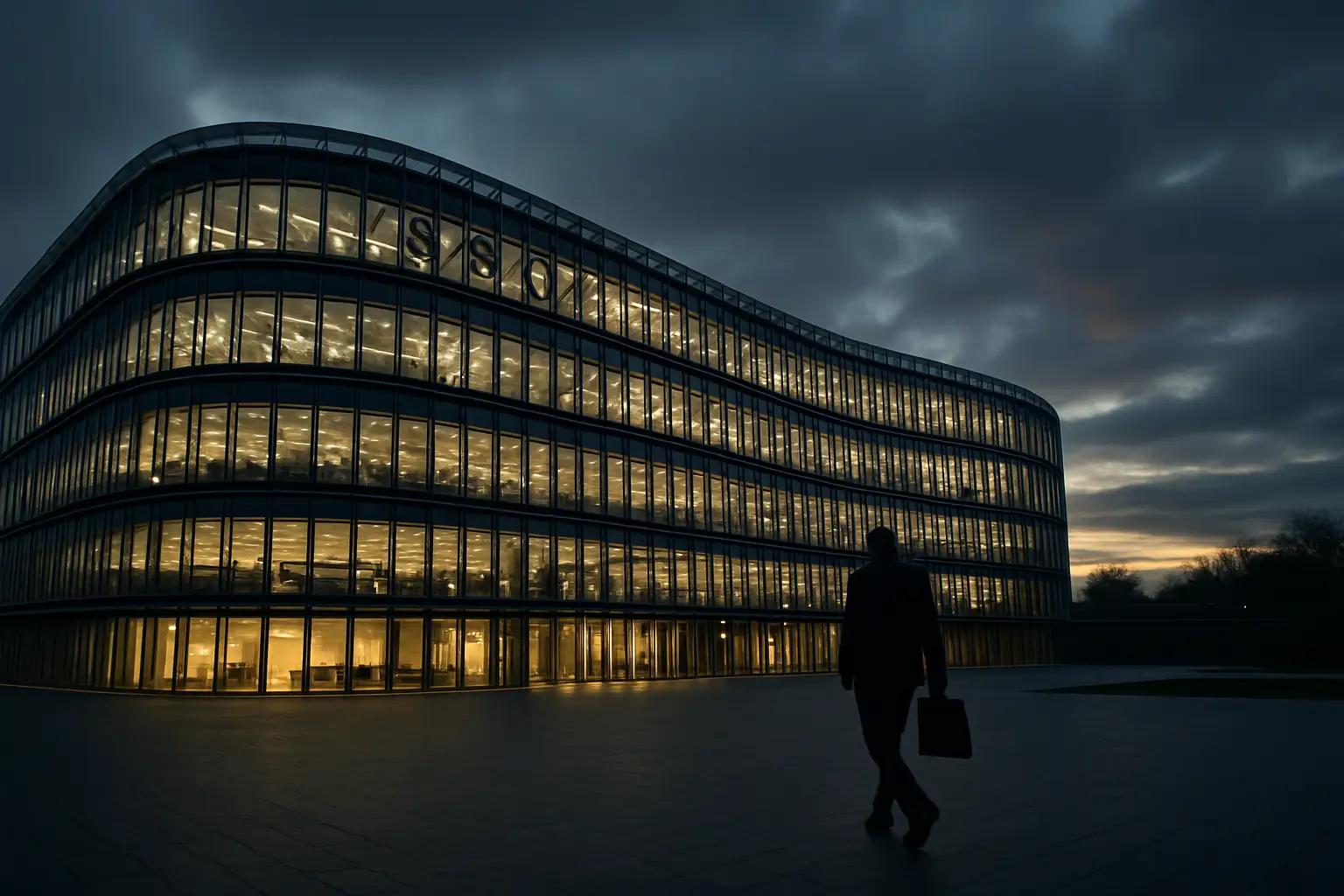FIFA headquarters building exterior with football iconography in the foreground