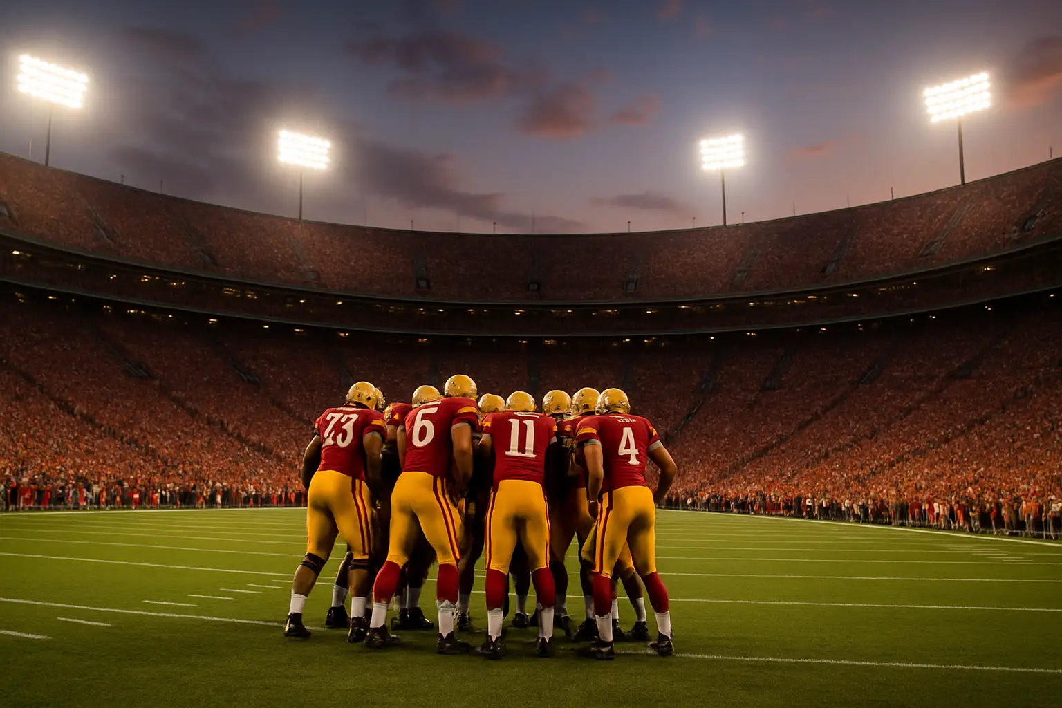 Iowa State Cyclones football players on the field during a game