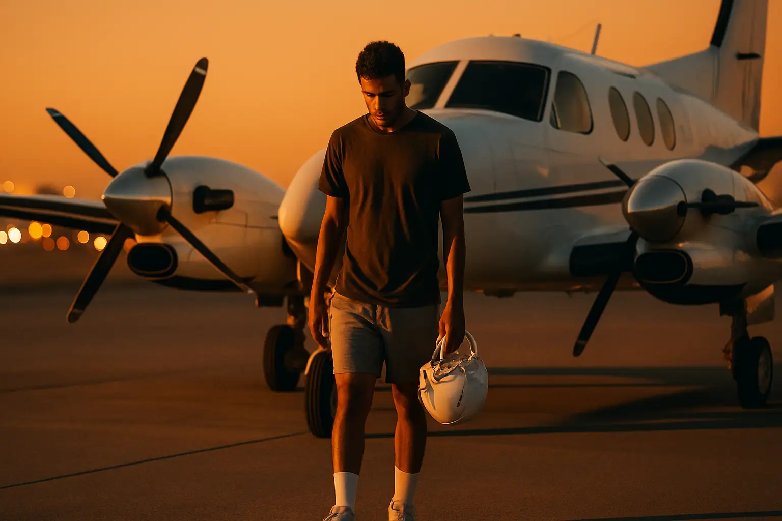 Lionel Messi arriving in Rosario after winning the World Cup, looking emotional and reflective