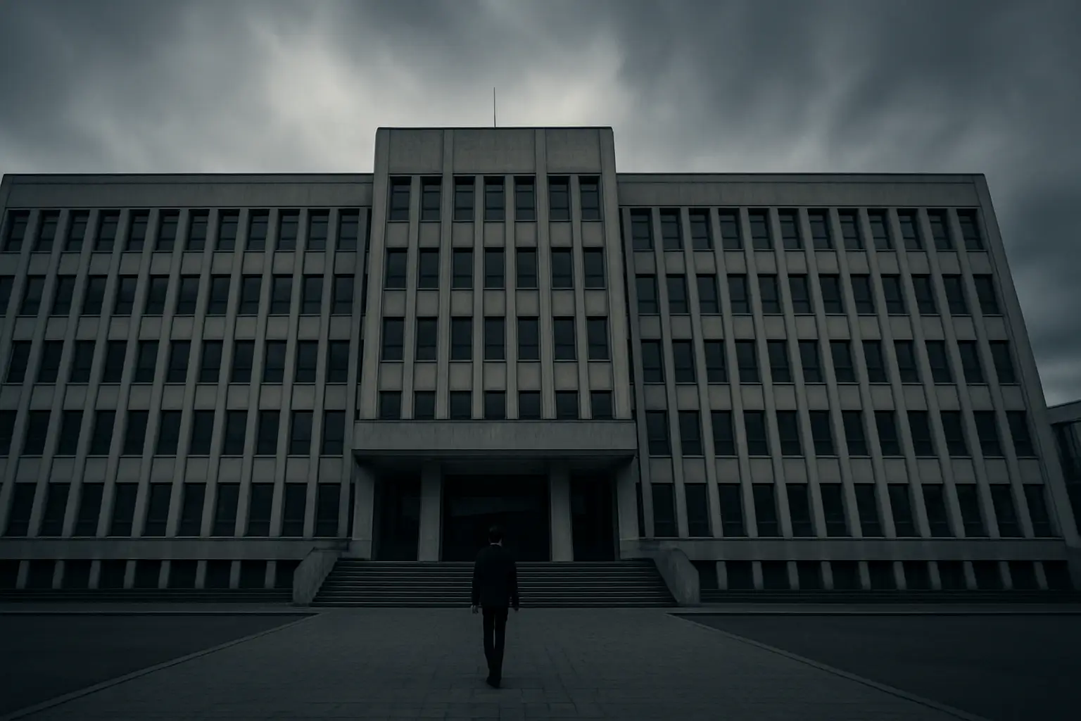 FIFA headquarters building under a cloudy sky, symbolizing pressure and scrutiny on world football governance