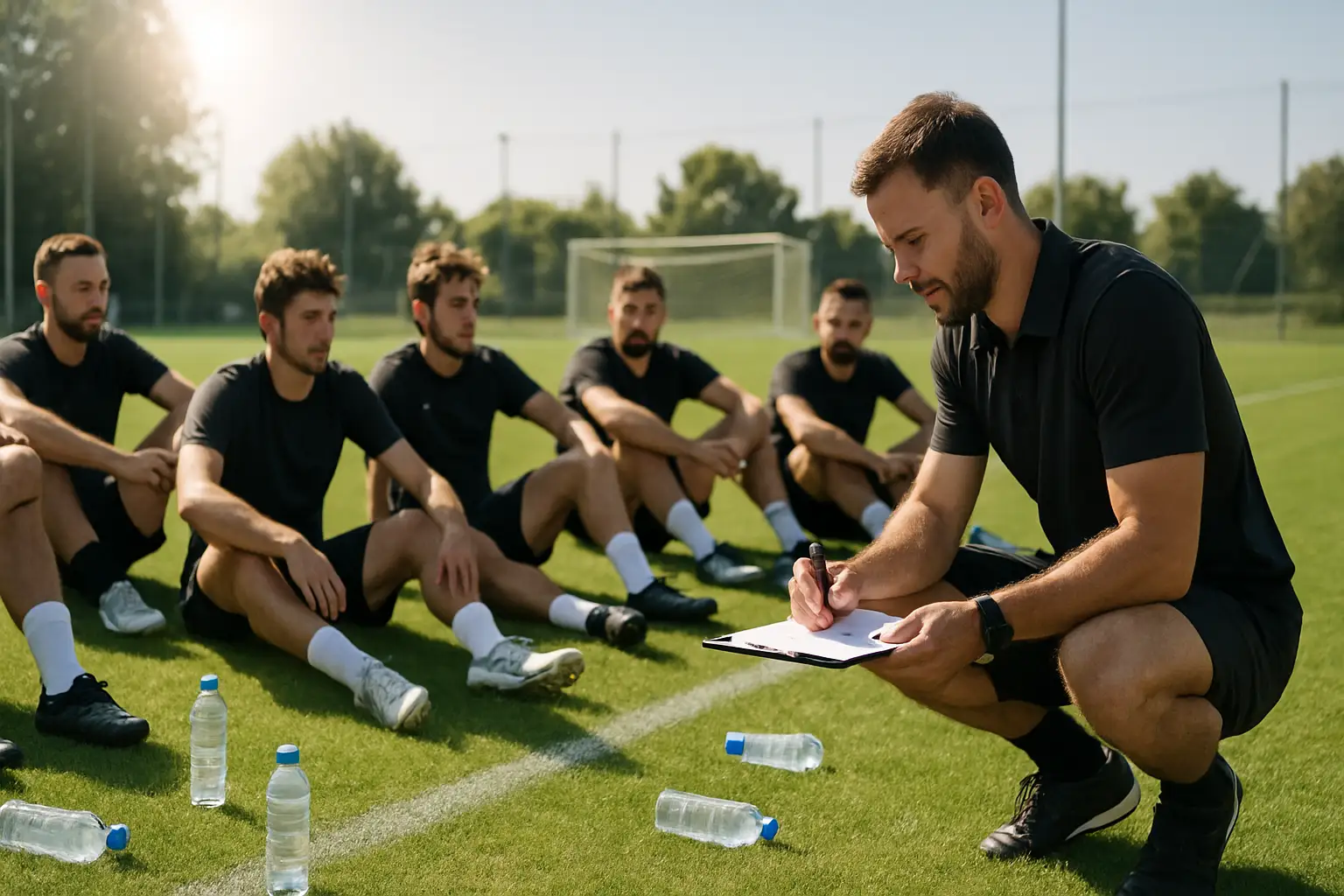 Norway football players training in hot conditions before an international match