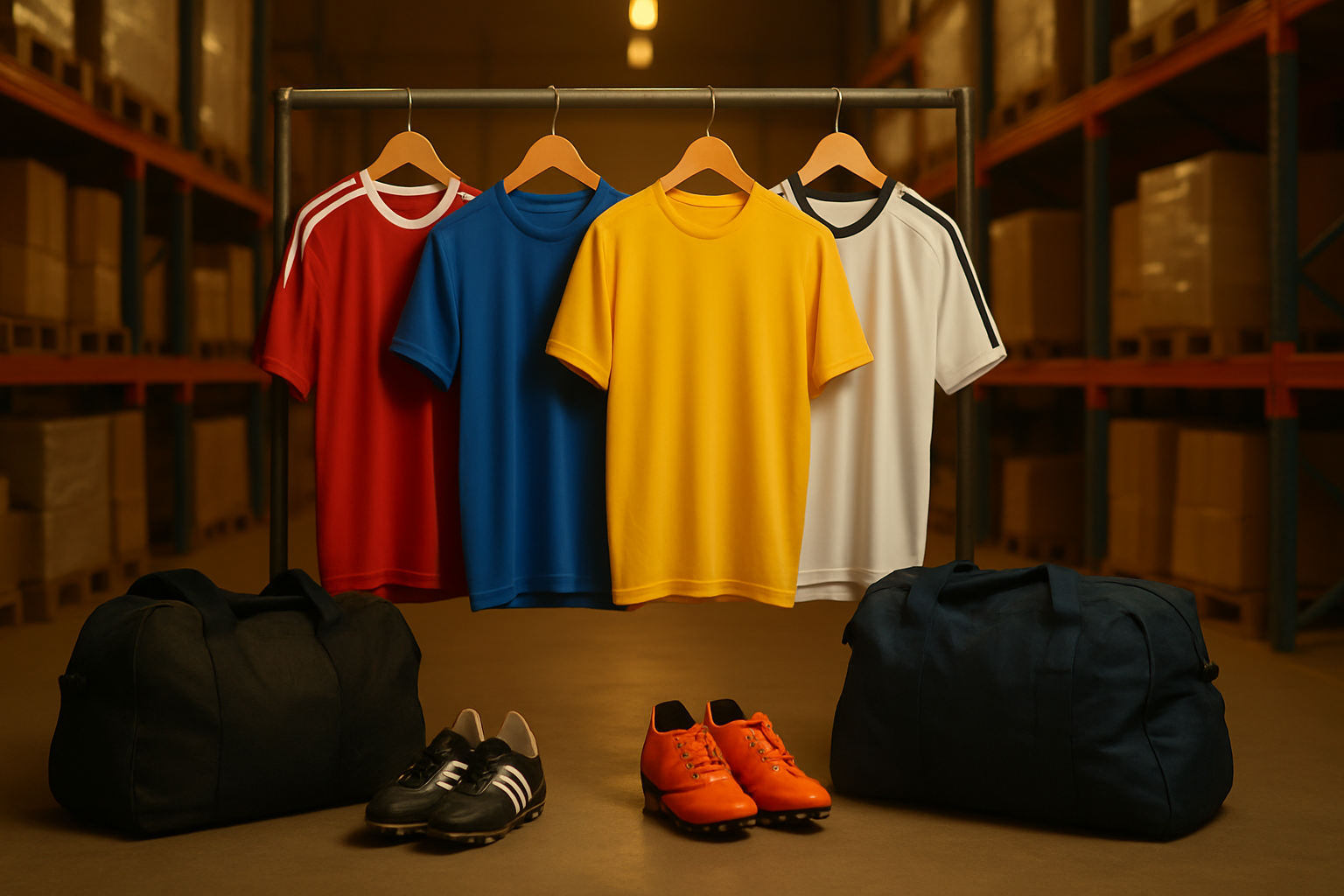 A pile of colourful football kits ready for donation, symbolising a charitable kit appeal