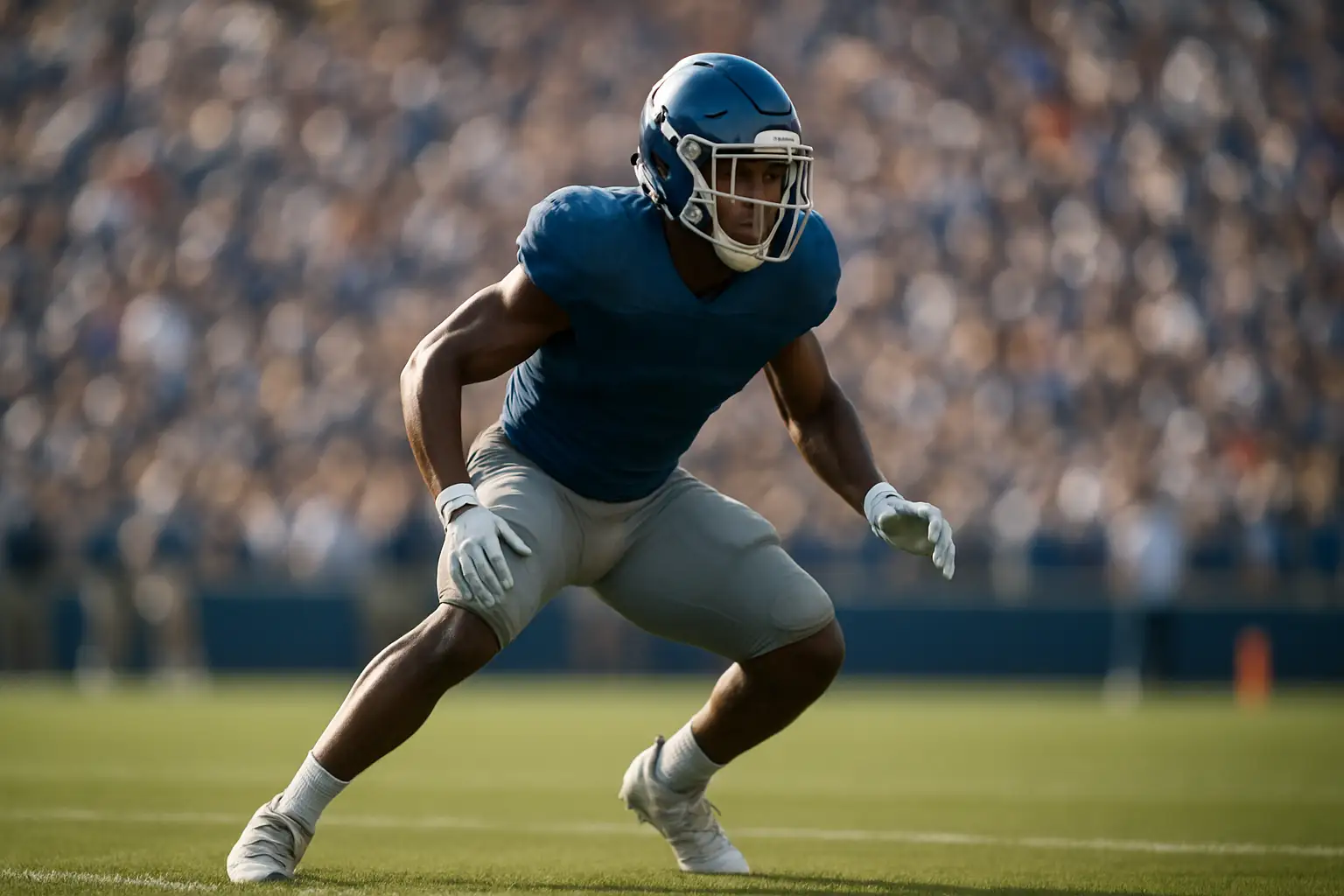 Rice Owls football defensive back in coverage during a college football game