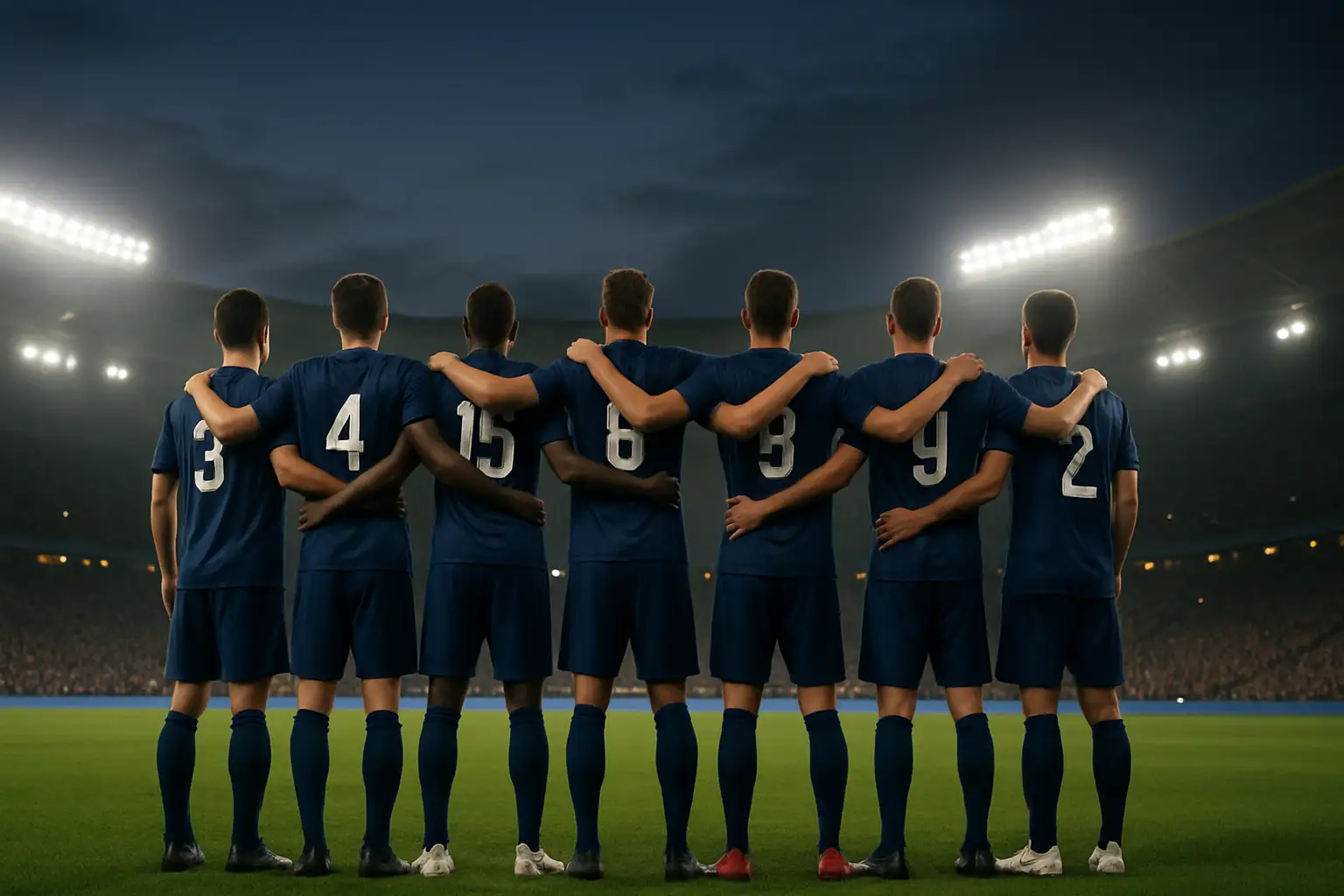 Scotland national football team players celebrating on the pitch during an international match