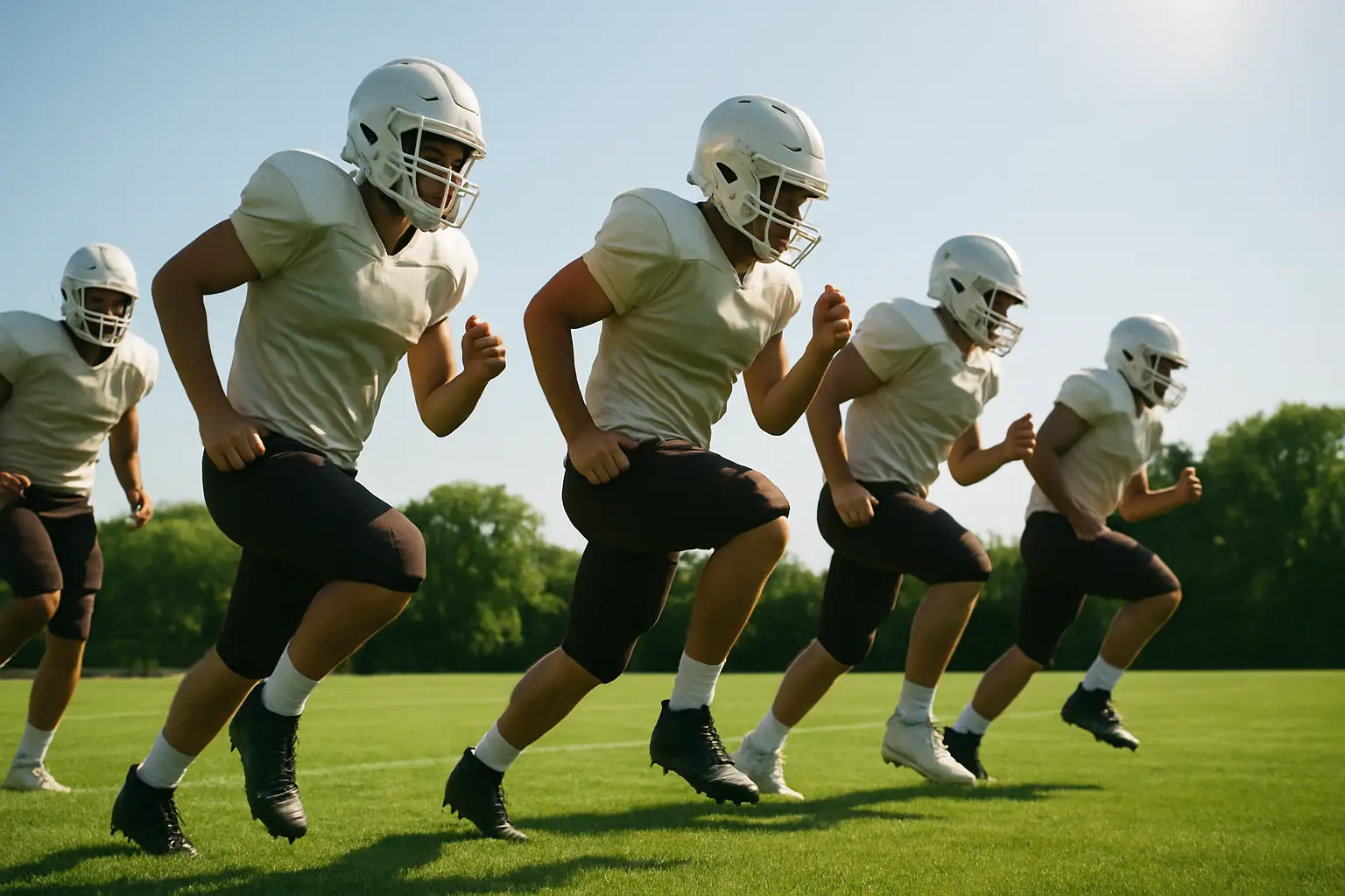 South Carolina Gamecocks players running drills during a preseason practice session