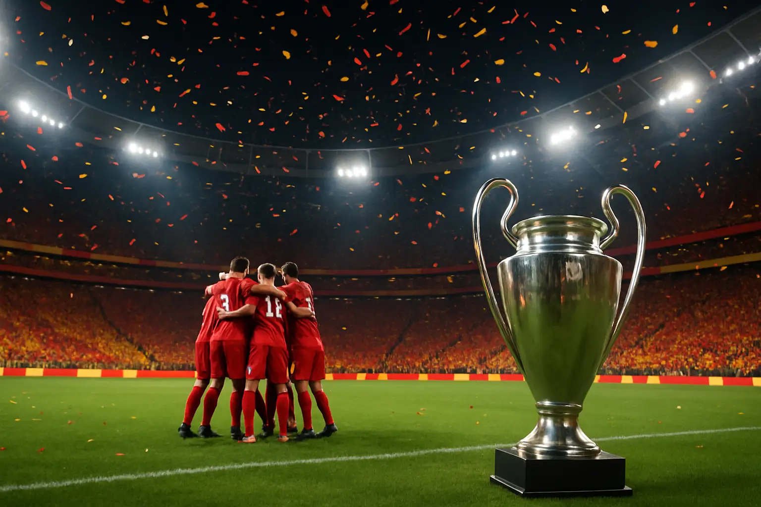 Spain national football team celebrating a major tournament final victory