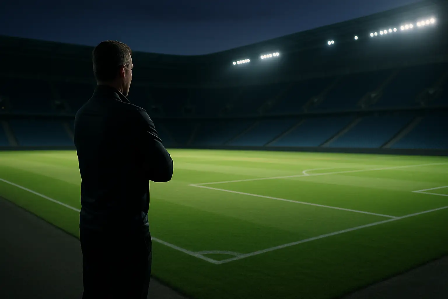 England football manager Thomas Tuchel looking focused on the touchline during an international match